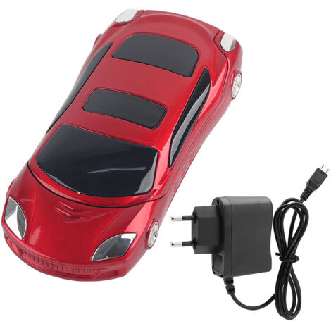 Téléphone portable Ferrari à clapet pour voiture, clavier rétro, chargeur 100V-240V prise UE (Rouge)
