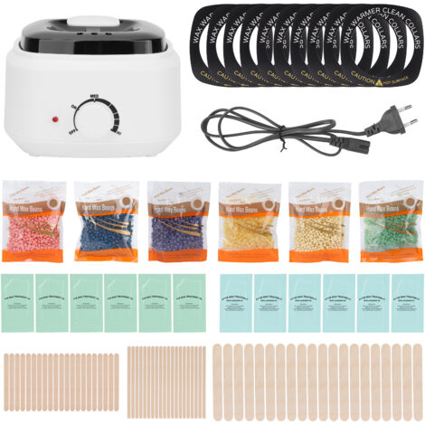 Nettoyant pour cire à épiler, lingettes, applicateur et kit d'épilation avec prise UE 220V (1/5)
