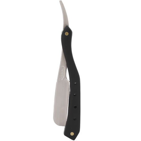 Rasoir droit pour hommes en alliage de zinc avec manche en bois pour barbier et usage domestique (sans lame) (1/5)