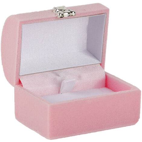 Boîte à bijoux pour bagues et pendentifs - Organisateur de présentation cadeau (Rose) (1/5)