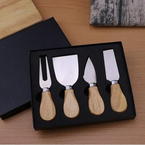 ensemble De 4 Couteaux Fromage En Acier Inoxydable Exquis, Cadeau Prt (coffret Cadeau Quatre Pices 1) (1/5)