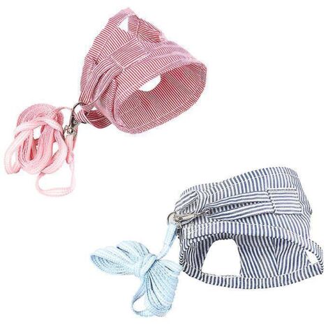 2 Pices Laisse De Transport Pour Hamster, Bleu Rose Laisse De Transport Pour Hamster, Ajustable, Avec Dtecteur De Cloche. (1/5)