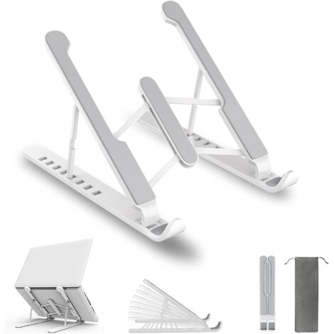 support Ordinateur Portable, Support Pc Portable 8 Niveaux Rglables, Laptop Stand En Plastique & Silicone Antidrapant & Alliage D'aluminium, Comp (1/5)