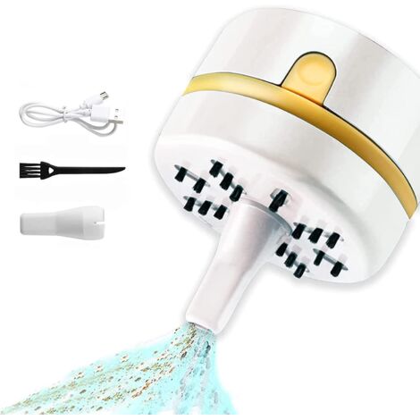 aspirateur De Voiture Portable (blanc), Mini Aspirateur Rechargeable Usb, Aspirateur Lger, Aspirateur De Voiture Portable, Avec Une Forte Puissanc (1/5)