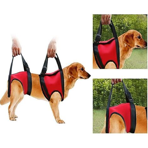 2types Avant Et Arrire Soutien De Chien Harnais Aide La Marche De Levage Gilet De Traction Pour Les Chiens Gs Et Blesss(l - Rouge - Jambe Arrire) (1/5)