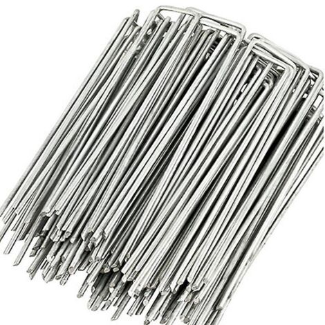 lot De 100 Piquets De Fixation En Acier Pour Bche Anti-mauvaises Herbes - 150x40mm - 2,5mm (1/5)