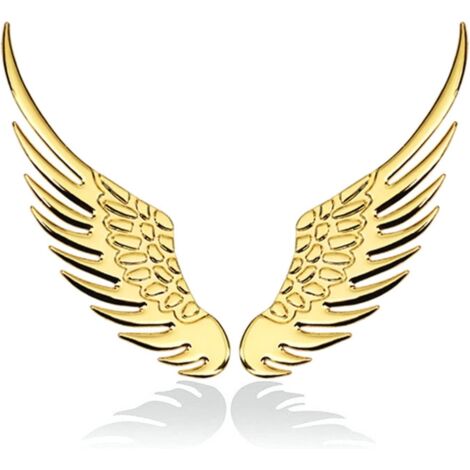 stickers 3d(1 Paire) (argent) Ailes Mtalliques Autocollant Mtal Auto Accessoires Pour Voiture (1/5)