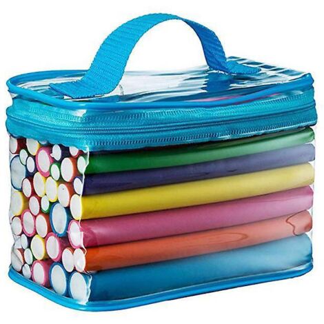 lot De 42 Pcs Bigoudis Flexibles Outil Bricolage Pour Cheveux Friss Bton De Cheveux Diy Outil De Coiffure Avec Pochette De Rangement Bleue (1/4)