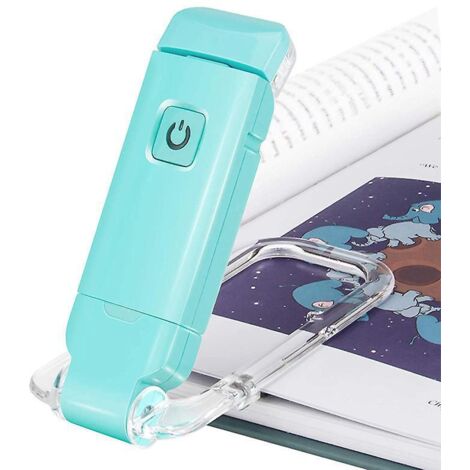 bleu-lampe De Lecture Pour Livre Lampe Liseuse Rechargeable Usb 3 Rglages De Luminosit Pour La Protection Des Yeux, Flexible Lampe Pince Pour Lire