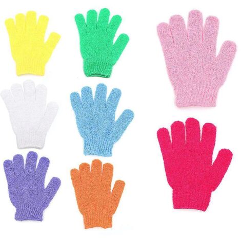 8 Gants De Douche Exfoliants En Loofah Naturel, 8 Couleurs Pour Le Corps Et Le Visage, Exfolie Les Peaux Mortes, Gants De Douche Rversibles En Mic (1/5)