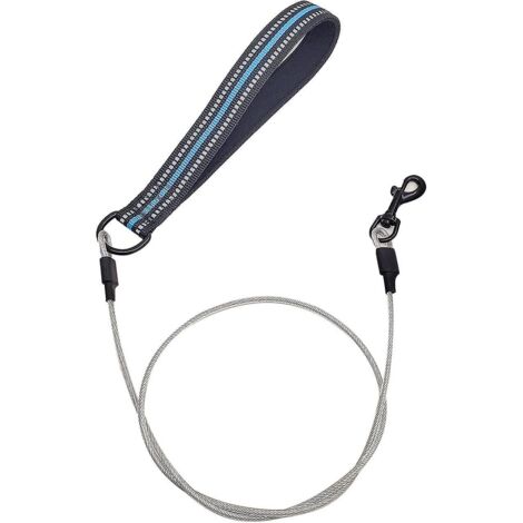 laisse Pour Chien Rsistant La Mastication Avec Poigne Rembourre, Laisse De Chien En Mtal Corde De Cble En Acier Inoxydable Pour Chien Pour Petits (1/5)