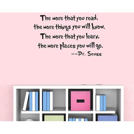 plus Vous Lisez, Plus Vous Saurez De Choses - Dr. Seuss Wall Decal Art Quote Decal Home Decoration 57x25cm (1/5)