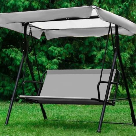 housse De Chaise De Balanoire De Jardin Et Ensemble De Couverture D'auvent (gris), Housse De Chaise De Balanoire De Jardin En Tissu Oxford 600d Du (1/5)