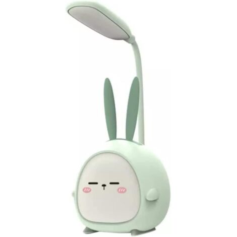 lampe De Bureau Led Portable (lapin Vert), Lampe De Lecture Rechargeable Usb Pliable Avec Lapin Mignon Avec Veilleuse, Adapte Aux Chambres Couche (1/5)