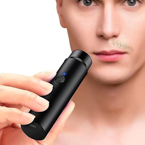 rasoir Lectrique Portable Rotatif Pour Hommes, Rasoir Lectrique Sans Fil Pour Hommes, Rasoir De Poche Lectrique Tanche Pour Voyage Ou Usage Domest (1/5)