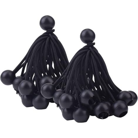 50pcs Bunge Balls Noir 4 Pouces, Corde Bunge Tarp Robuste, Sangle De Bche D'auvent, Sangle Lastique Pour Tentes De Camping Dans Les Halls D'exposi (1/5)