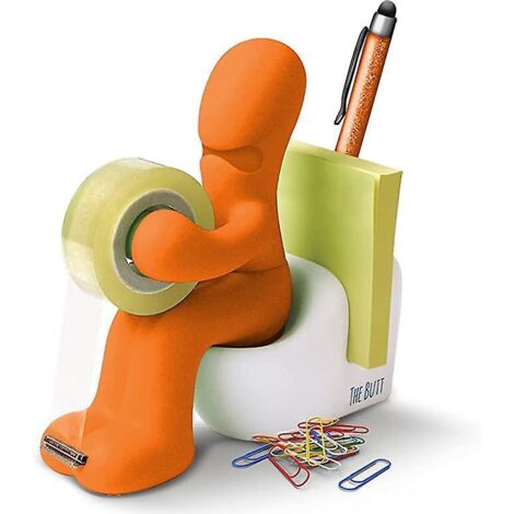 fournitures De Bureau - Dvidoir De Ruban Amusant - Porte Accessoires De Bureau Rigolo Et Sympa Avec Rouleau De Ruban, Trombones, Notes Adhsives Et (1/5)