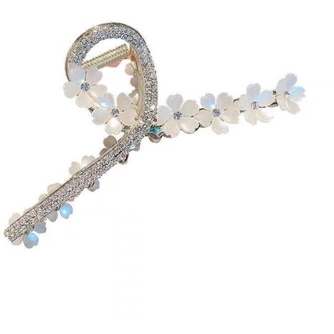 fleur Dore Grande Strass De Ramine Saisissant Clip Mtalpine Pingle Cheveux De La Tte Hair Sachbing Clip Coiffure Shark Clip Hairpin Femme (1/5)