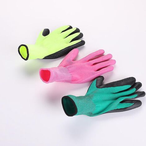 lot De 3 Paires De Gants De Jardin Pour Enfants , Avec Revtement En Caoutchouc Mousse, Gants De Jardinage Et De Travail Pour Filles Et Garons (1/5)
