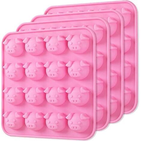 lot De 4 Moules En Silicone En Forme De Cochon Pour Gele, Fondant, Bonbons Durs, Bombes De Graisse Ctogne, Rsine (1/5)