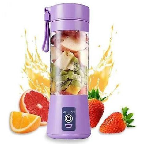 gobelet Mlangeur Portable (violet, 380 Ml), Mlangeur Lectrique Usb, Mini Mlangeur Pour Milkshakes Et Smoothies, Extraction De Jus, Six Pices Parfa (1/4)