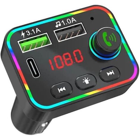 transmetteur Fm De Voiture Bluetooth, Chargeur De Voiture Rapide 38w Pd Et Qc3.0, Adaptateur Radio Fm Bluetooth Sans Fil, Lecteur De Musique Basse (1/5)