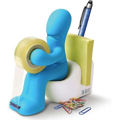 fournitures De Bureau - Dvidoir De Ruban Amusant - Porte Accessoires De Bureau Rigolo Et Sympa Avec Rouleau De Ruban, Trombones, Notes Adhsives Et (1/4)