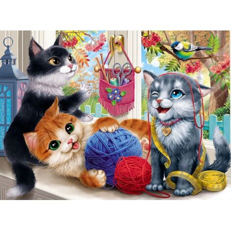 30x40cm Enfants Adultes 5d Diy Diamant Art Peinture Ensemble - Boule De Laine Chat, Plein De Diamants Broderie Point De Croix Artisanat Photos, To (1/5)