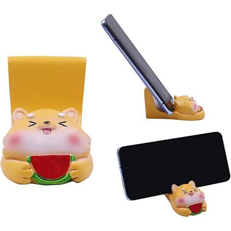 support De Tlphone Portable Mignon Chien Pastque (jaune), Support D'ordinateur De Tablette De Bureau Support De Smartphone Animal Cratif Support D