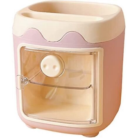 porte-stylo Cochon Multi-grille De Dessin Anim (rose), Support De Rangement Pour Cosmtiques Mignons, Conteneur De Stockage Multifonctionnel, Tagre