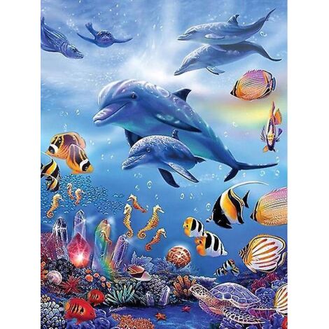 30x40cm Adult Children's 5d Diy Diamond Art Painting Set - Underwater World, Full Diamond Embroidery Cross Stitch Crafts, Canvas Crystal Rhineston (1/5)