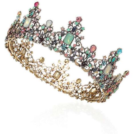 couronne Ronde Avec Dcoration De Cheveux Et De Bijoux En Cristal Tincelant, Adapte Aux Filles, Maries, Anniversaires, Mariages Et Ftes