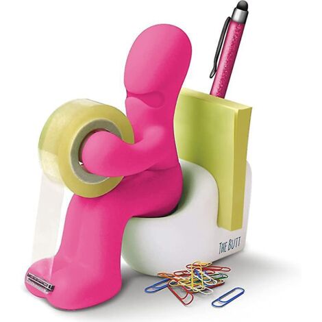 fournitures De Bureau - Dvidoir De Ruban Amusant - Porte Accessoires De Bureau Rigolo Et Sympa Avec Rouleau De Ruban, Trombones, Notes Adhsives Et (1/4)