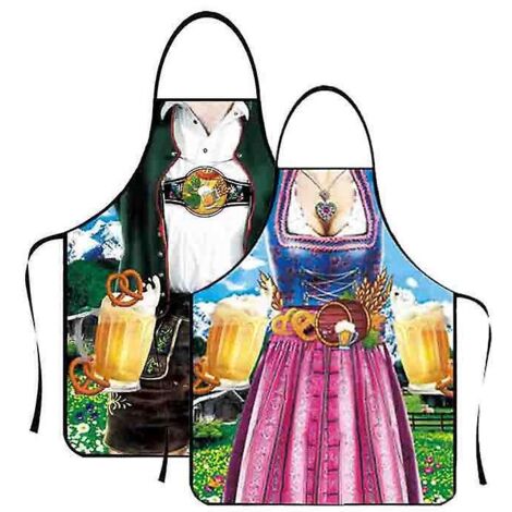 tablier Drle Pour Femmes Et Hommes (2 Pices), Tablier Cratif Tablier Fte De La Bire Tablier Drle Bavarois Cuisine Cuisine Barbecue Tablier Pour Ho (1/5)