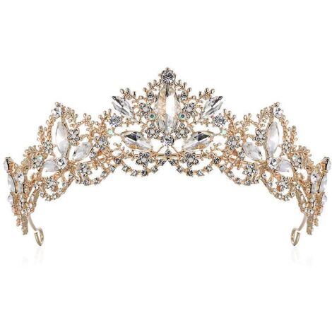 princesse Cristal Reine Couronne (or), Strass Princesse Cheveux Ornement Dame Bandeau Fille Fte Fte Jeu De Rle Anniversaire Cadeau De Mariage