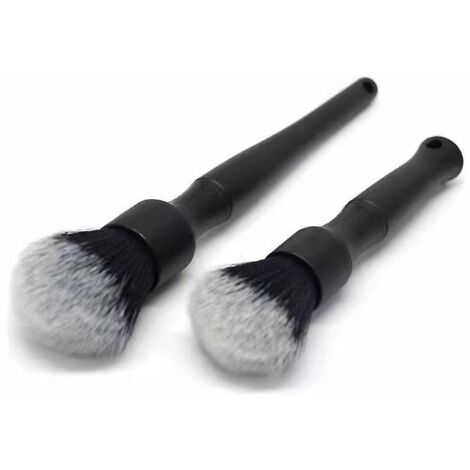 2 Pcs Pinceau Nettoyage Voiture+chiffon En Polaire Corail Brosse Nettoyage Voiture Souple Detailing Auto Brosse Voiture Pinceau Nettoyage Moteur C (1/5)