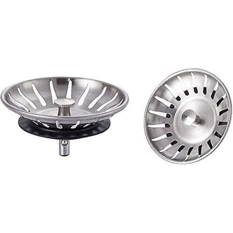 2 Pices Bouchon Evier Cuisine Inox - Filtre Evier Cuisine Universel (dia: 78mm), Bonde Evier Avec 18 Fentes, Grille Evier Cuisine Antiblocage, Pan (1/5)