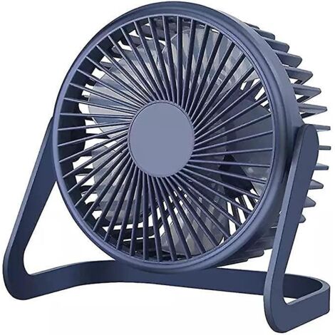 ventilateur Usb (bleu Fonc, Deuxime Vitesse De 5 Pouces), Petit Ventilateur De Bureau, Vent Fort, Silencieux, Tte Haute 360 Degrs (1/5)