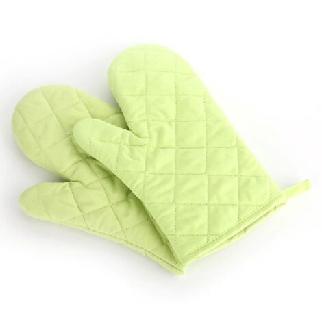 2 Pcs Gants De Cuisine Polyester-coton Gants De Four Anti Chaleur Pour Micro-ondes Barbecue (1/5)