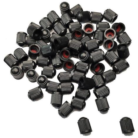 lot De 50 Bouchons De Valve De Pneu En Plastique Avec Joint D'tanchit Pour Suv, Moto, Camion, Moto - Noir (1/5)