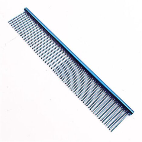 peigne En Acier Inoxydable Pour Nettoyer Les Poils, 2 Pices Le Peigne Pour Chien De Couleur Bleue A Des Dents Arrondies Et S'adapte Une Varit De (1/5)