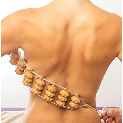masseur Pour Dos Muscles Rouleau De Massage Appareil Bois 120 Cm (40 X 7 Cm Surface De Roulement) (1/5)