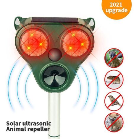 1 Rpulsif Chat Exterieur, Ultrason Chat, Etancherepulsif Chien, Charge Solaire,chargement Usb Prvenir Les Chiens Et Les Chats, Les Oiseaux, Pour J (1/5)