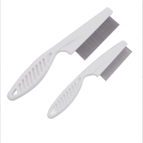 peigne  Puces Pour Chiens Et Chats, 2 Pices, Blanc 1 Pice Grand 1 Pice Petit Peigne De Toilettage Pour Animaux, Peigne  Puces Pour Animaux, Pour C (1/5)