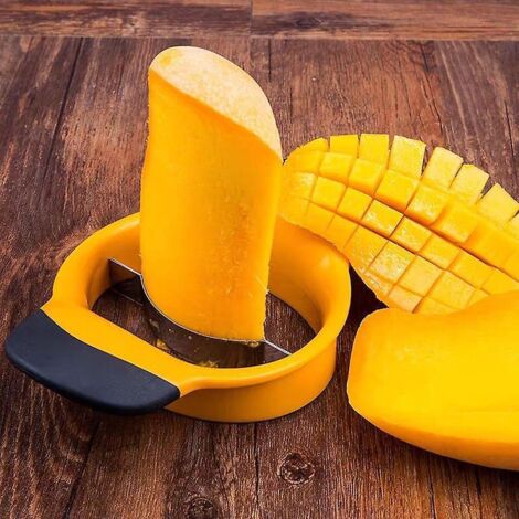 coupe-mangue 1 Coupe-fruits En Inox - Orange Et Noir (1/5)