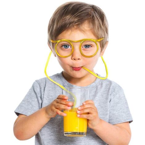 9 Pices Nouveaut Lunettes Paille Rutilisables,fte Amusante Paille Boire,pailles Amusantes En Forme De Boucle Et Cur,souple Pailles Boucles Pour (1/5)