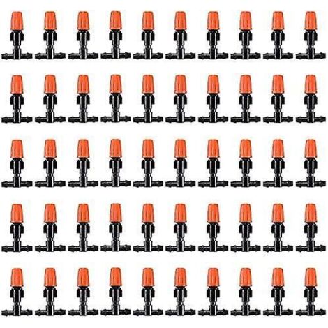 100pcs Goutteurs D'irrigation Dbit Rglable Micro Spray, Ttes De Brumisateur D'irrigation Goutte Goutte Rglables Pour Jardin (1/5)