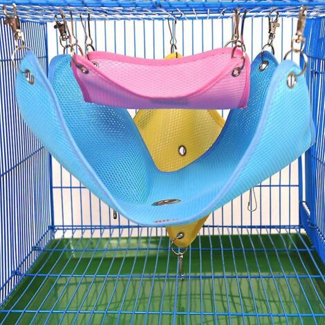 petit Hamac 3431 Blue Pet Triangle Hammock Ashtray Hamster Accessories Squirrel Sugar Plane Mouse Guinea Pig Rat Birds (1/5)