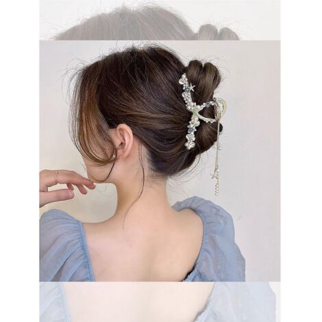 sens Avanc De L'arrire De La Tte For Saisir Le Clip Super Gland De Fe Grand Clip De Requin Pince Cheveux (1/5)