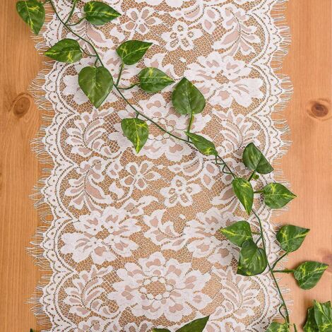28cm / 3m, Tissu En Dentelle Blanche,chemin De Table Non Tiss Courroie De Table Ruban De Table Non Tiss Mariage Communion (1/5)